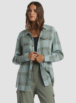 LET IT GO FLANNEL mint/grey