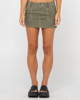Rusty Dirtbag Cargo Low Rise Mini Skirt