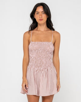 Rusty Mimi Smocked Stripe Mini Dress
